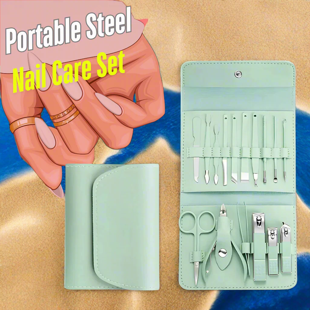 Portable Steel Nail Care Set (16 in 1 ) Premium Pedicure Set